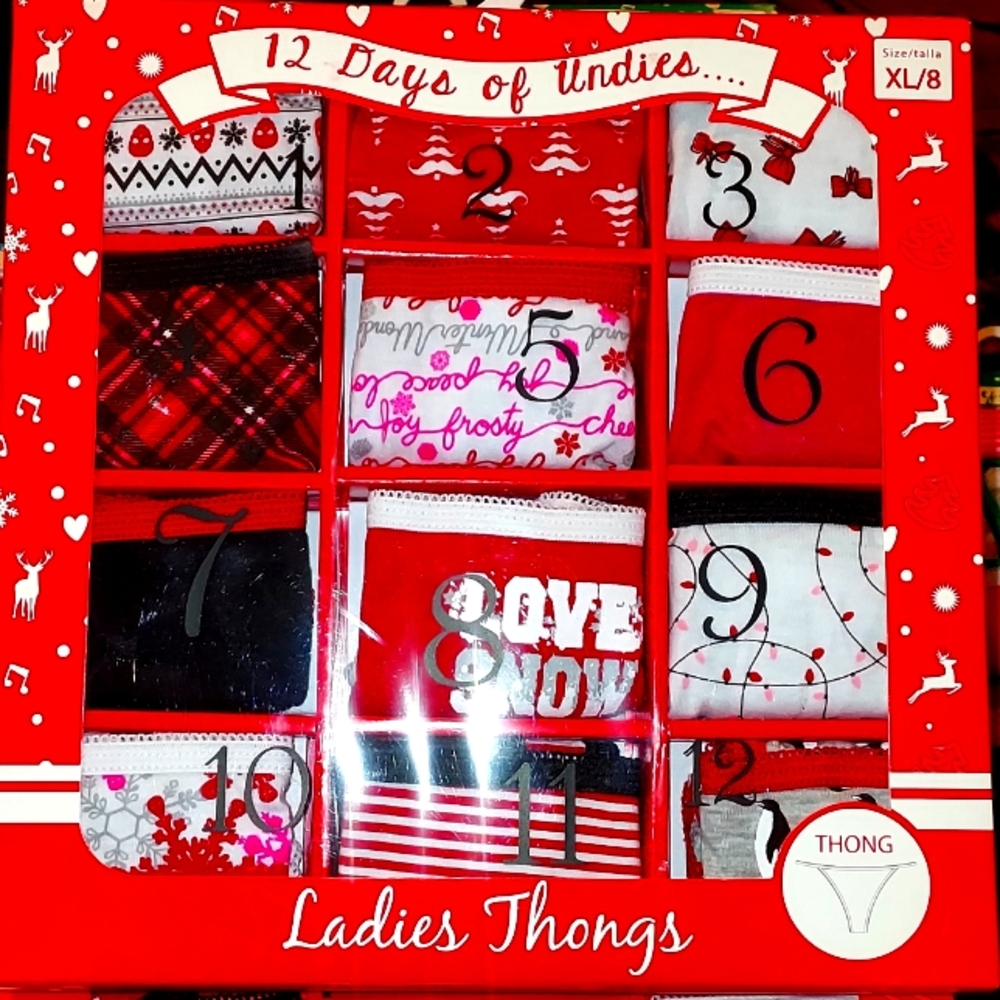 Set of 12 Christmas underwear (Thong)